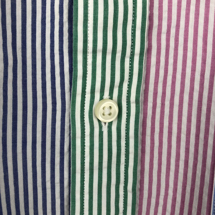 Ralph Lauren Crazy Pattern Seersucker Short-Sleeve Button-Down Striped Shirt, Men's Size S (approx.) cotton pink type Vintage Second Hand