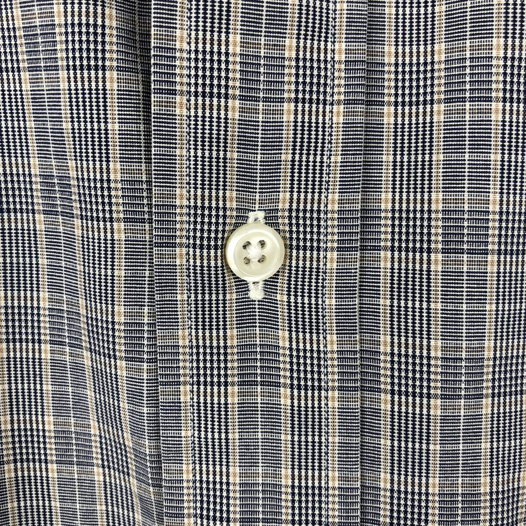 Ralph Lauren BLAKE Check Pattern Gun Club Check Short-Sleeve Button-Down Check Shirt, Men's Size L (approx.) cotton gray type Vintage Second Hand