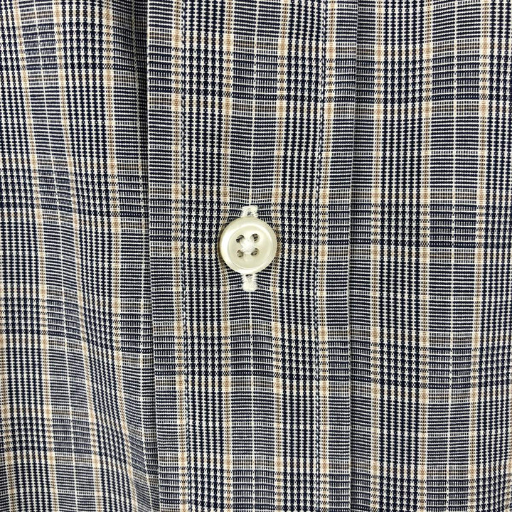 Ralph Lauren BLAKE Check Pattern Gun Club Check Short-Sleeve Button-Down Check Shirt, Men's Size L (approx.) cotton gray type Vintage Second Hand