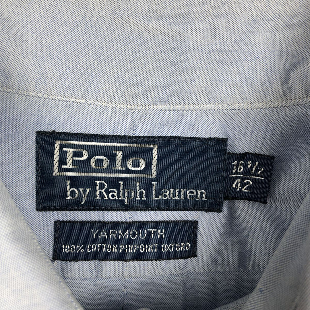 Ralph Lauren POLO by Ralph Lauren YARMOUTH long sleeve button down shirt, men's size L cotton Blue type light blue Vintage Second Hand