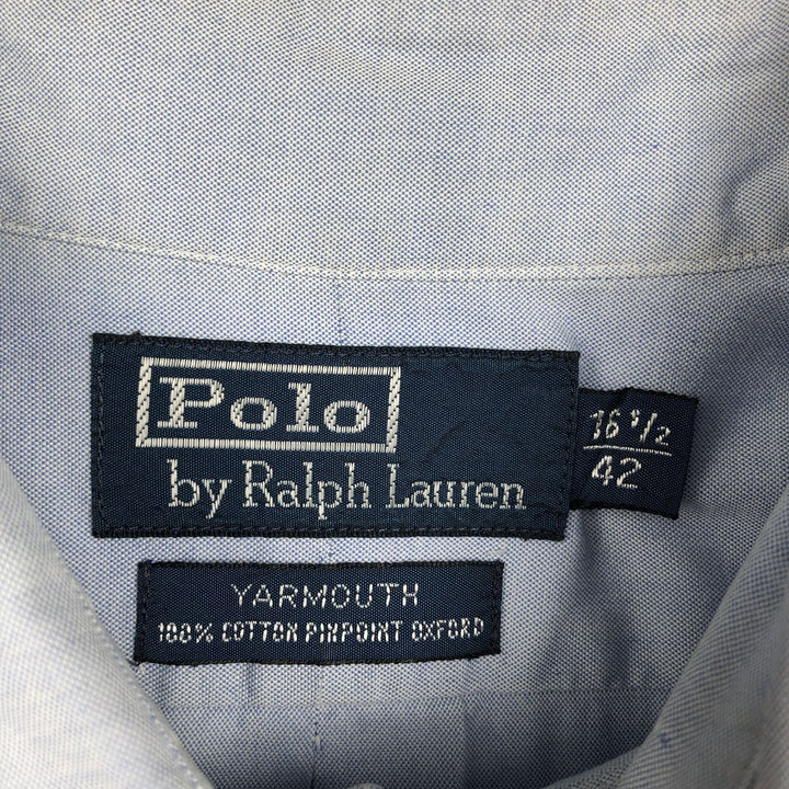 Ralph Lauren POLO by Ralph Lauren YARMOUTH long sleeve button down shirt, men's size L cotton Blue type light blue Vintage Second Hand