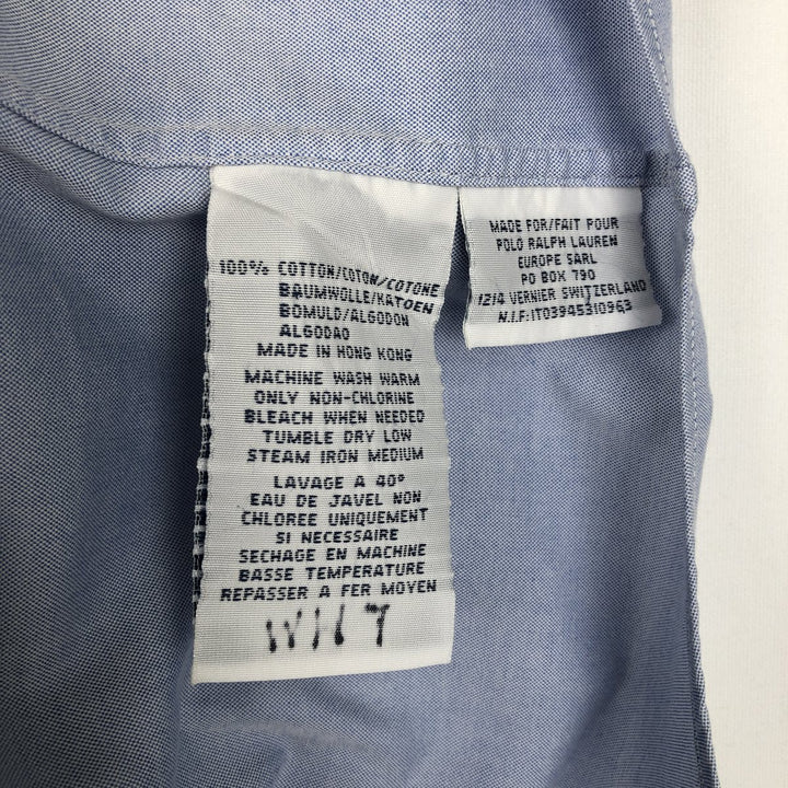 Ralph Lauren POLO by Ralph Lauren YARMOUTH long sleeve button down shirt, men's size L cotton Blue type light blue Vintage Second Hand