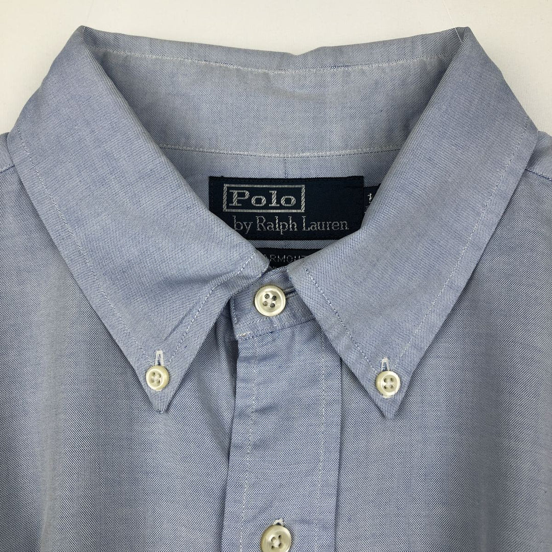 Ralph Lauren POLO by Ralph Lauren YARMOUTH long sleeve button down shirt, men's size L cotton Blue type light blue Vintage Second Hand