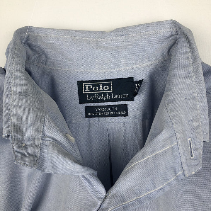 Ralph Lauren POLO by Ralph Lauren YARMOUTH long sleeve button down shirt, men's size L cotton Blue type light blue Vintage Second Hand