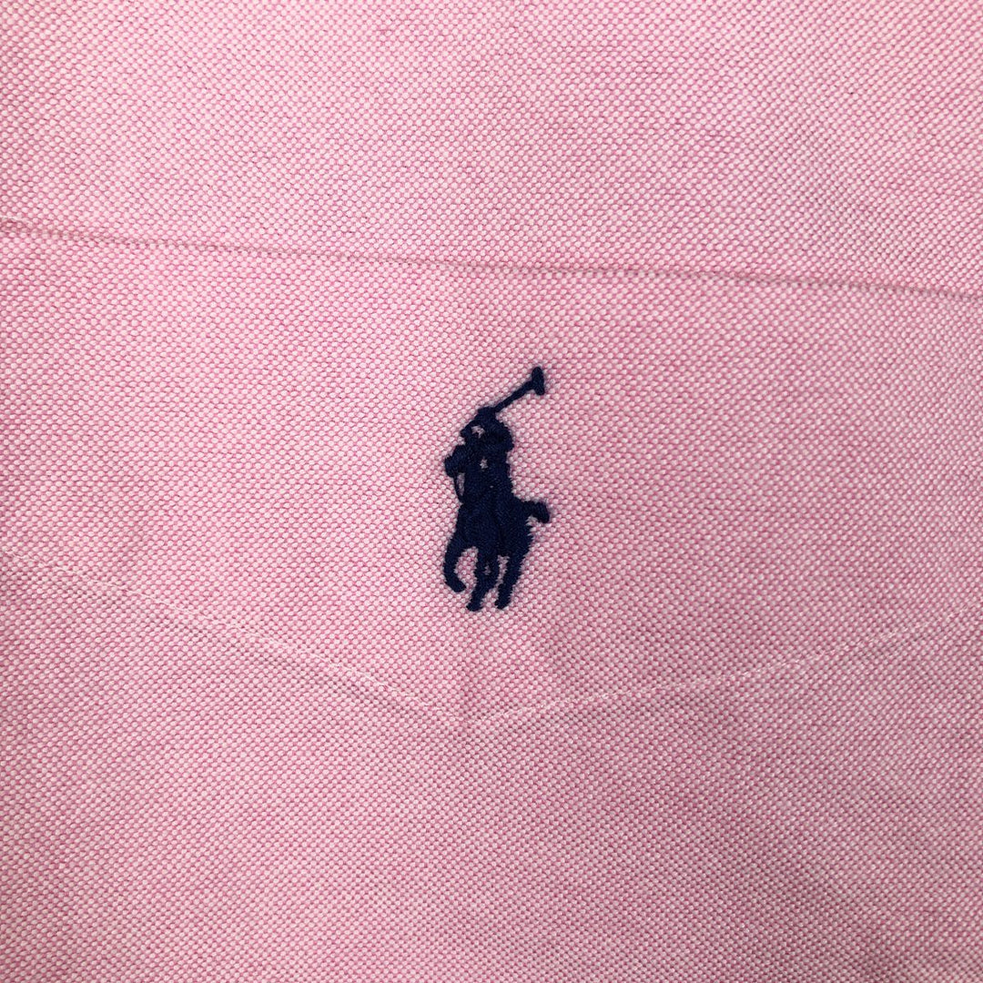 Ralph Lauren Slim Fit Short-Sleeve Button-Down Shirt, Men's Size L (approx.) cotton pink type Vintage Second Hand