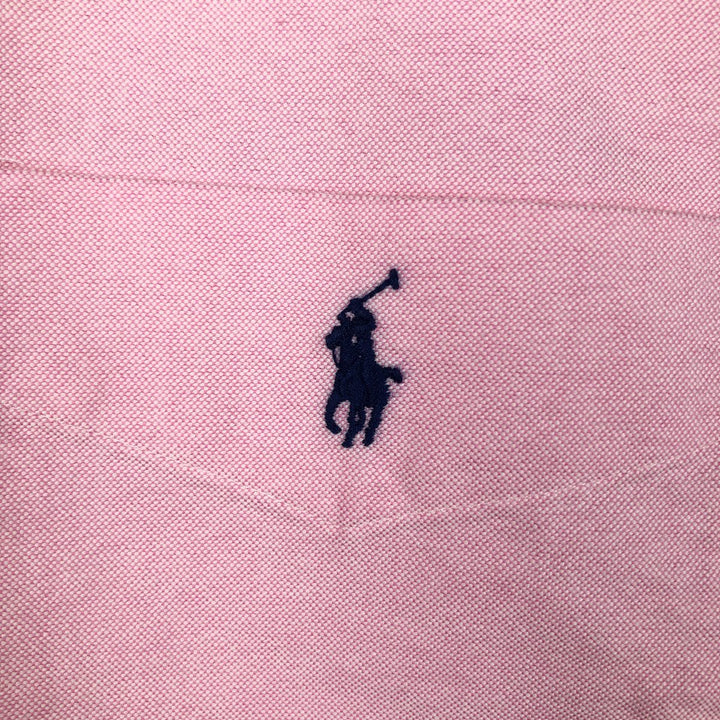 Ralph Lauren Slim Fit Short-Sleeve Button-Down Shirt, Men's Size L (approx.) cotton pink type Vintage Second Hand