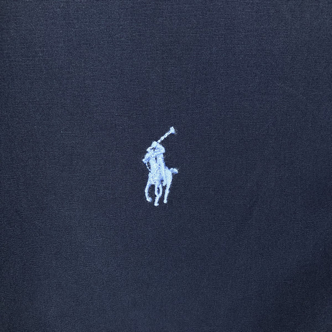 Ralph Lauren RALPH LAUREN short-sleeved button-down shirt, men's size L cotton navy blue type Vintage Second Hand