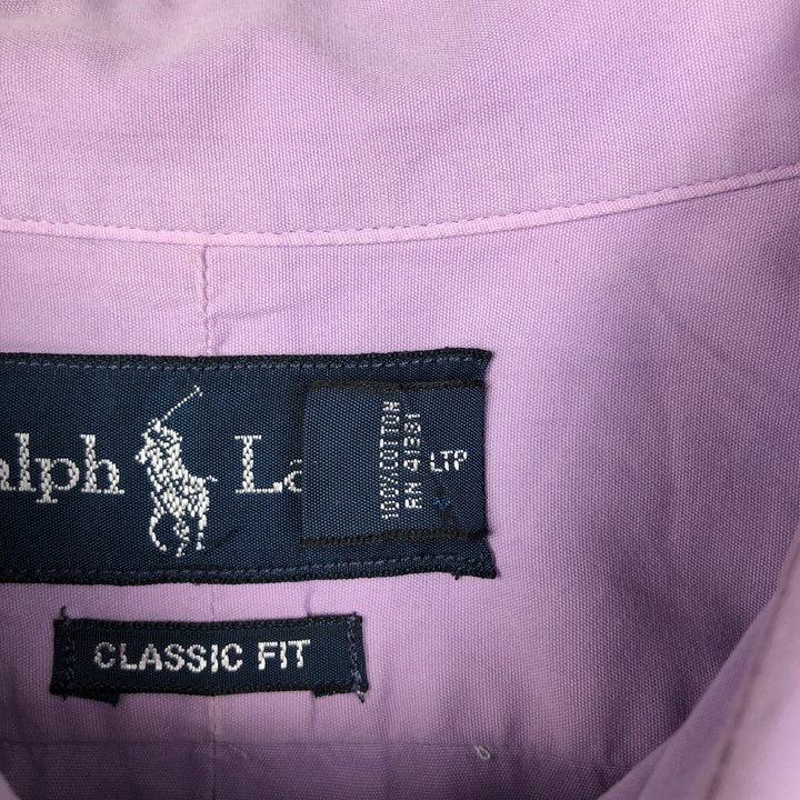Ralph Lauren Classic Fit Short Sleeve Button Down Shirt Men's XXL combed cotton purple type Vintage Second Hand