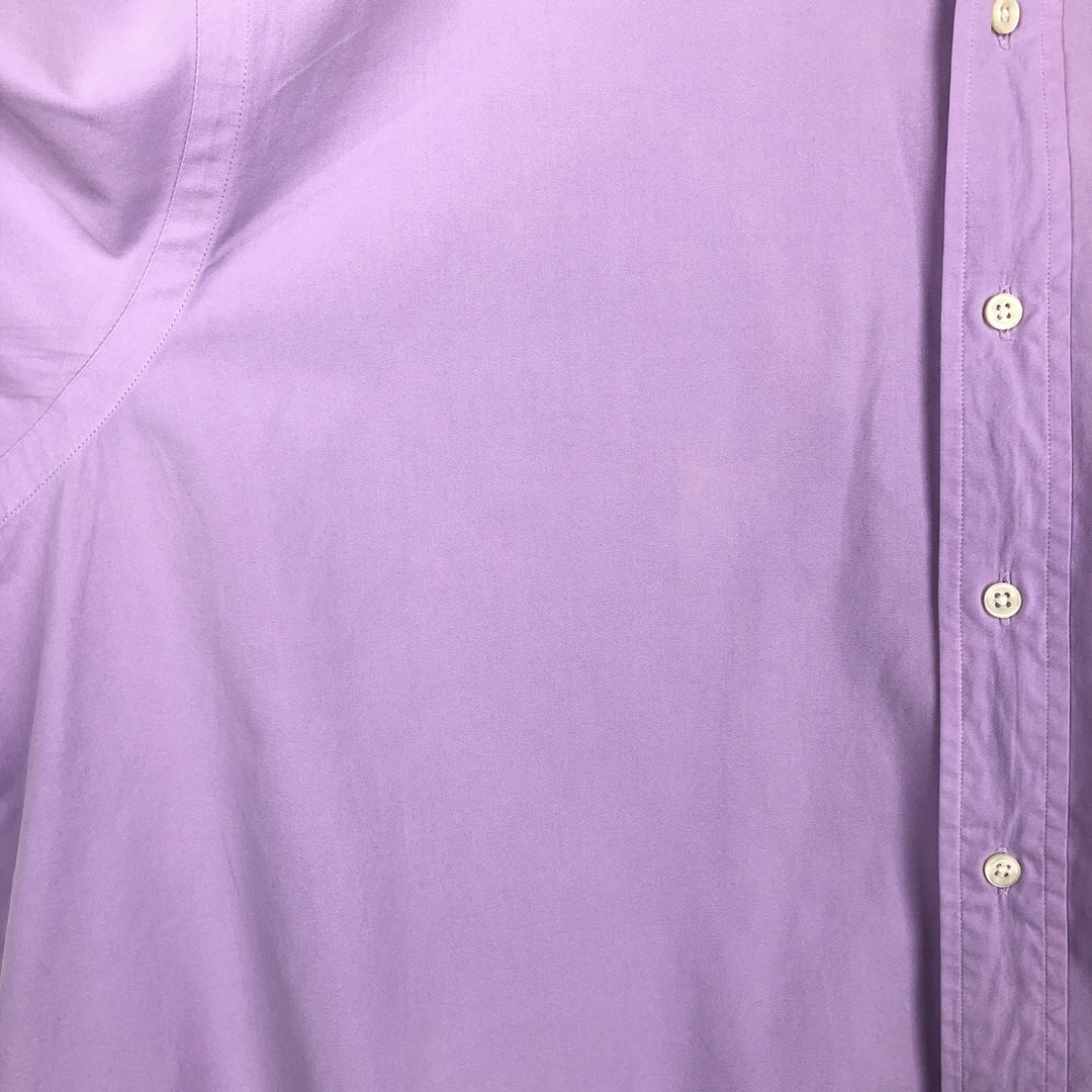 Ralph Lauren Classic Fit Short Sleeve Button Down Shirt Men's XXL combed cotton purple type Vintage Second Hand