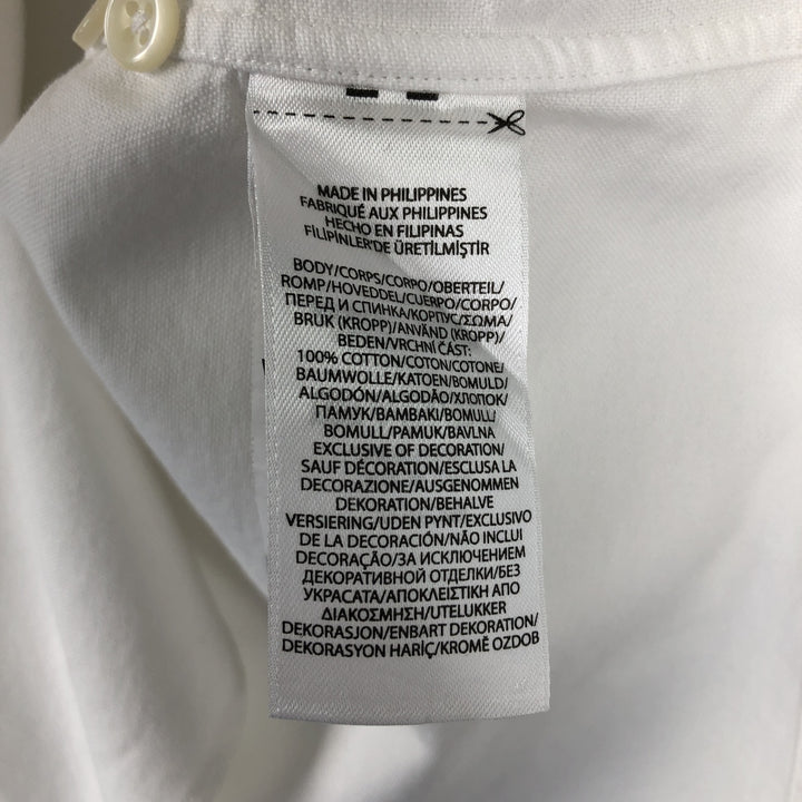 Ralph Lauren Classic Fit Short-Sleeve Button-Down Shirt, Men's Size L (approx.) cotton white type Vintage Second Hand