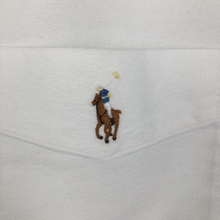 Ralph Lauren Classic Fit Short-Sleeve Button-Down Shirt, Men's Size L (approx.) cotton white type Vintage Second Hand
