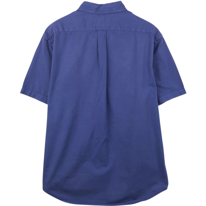 Ralph Lauren Featherweight Twill Short-Sleeve Button-Down Shirt, Men's Size XL (approx.) cotton navy blue type Vintage Second Hand