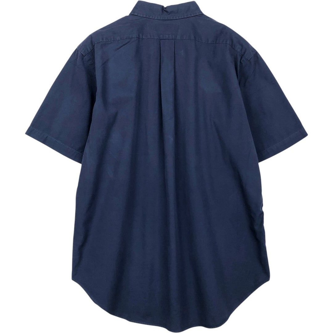 Ralph Lauren Classic Fit short sleeve button down shirt, men's size L cotton navy blue type Vintage Second Hand