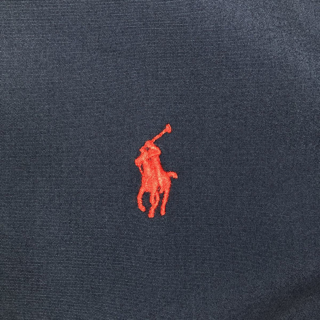 Ralph Lauren Classic Fit short sleeve button down shirt, men's size L cotton navy blue type Vintage Second Hand