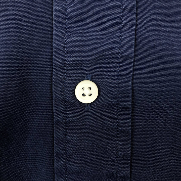 Ralph Lauren Classic Fit short sleeve button down shirt, men's size L cotton navy blue type Vintage Second Hand
