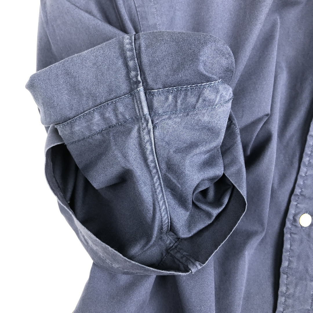 Ralph Lauren Classic Fit short sleeve button down shirt, men's size L cotton navy blue type Vintage Second Hand