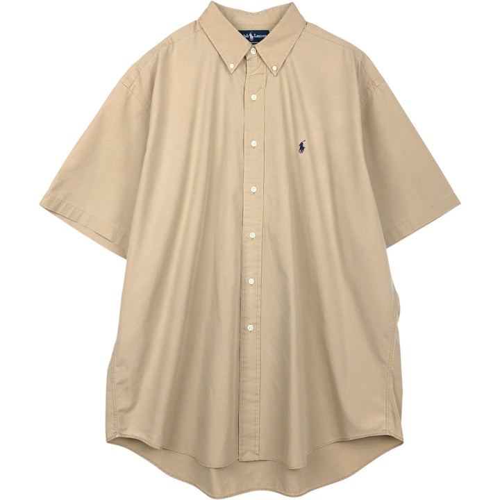 Ralph Lauren BLAKE short sleeve button down shirt, men's XL size cotton Beige type Vintage Second Hand