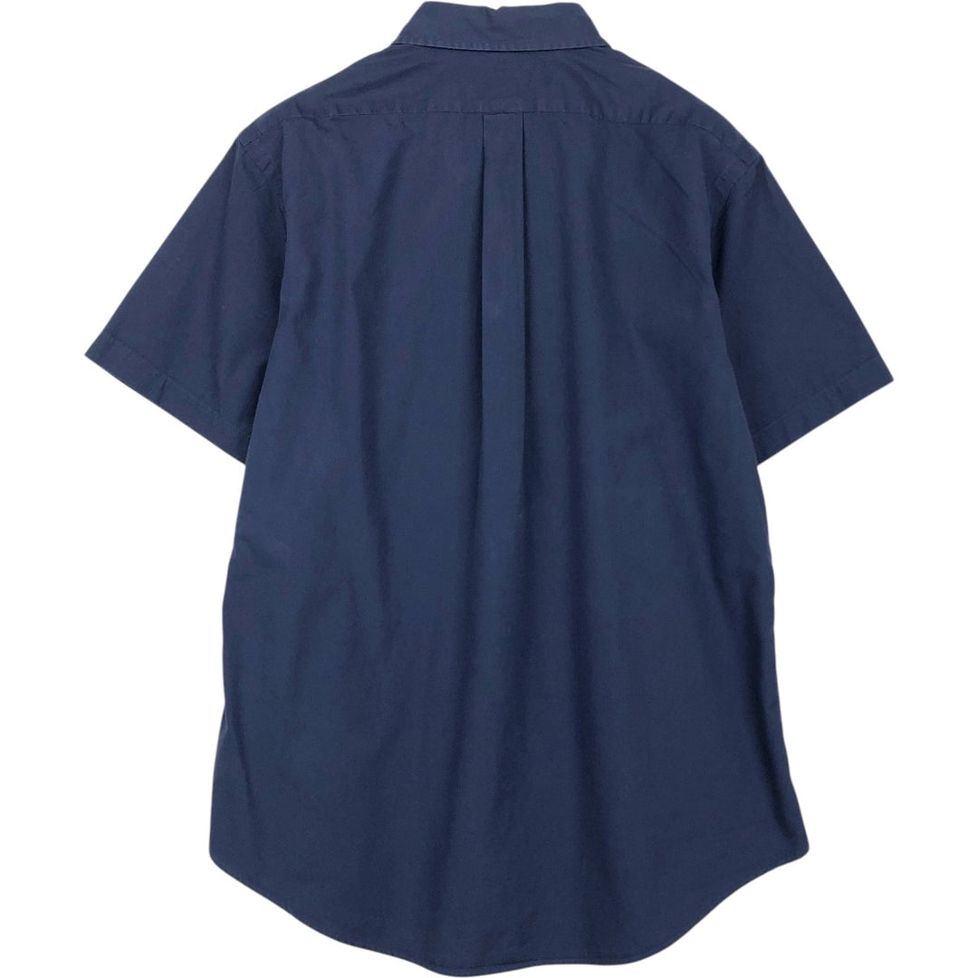 Ralph Lauren POLO RALPH LAUREN CUSTOM FIT Short-Sleeve Button-Down Shirt, Men's Size L (approx.) cotton navy blue type Vintage Second Hand