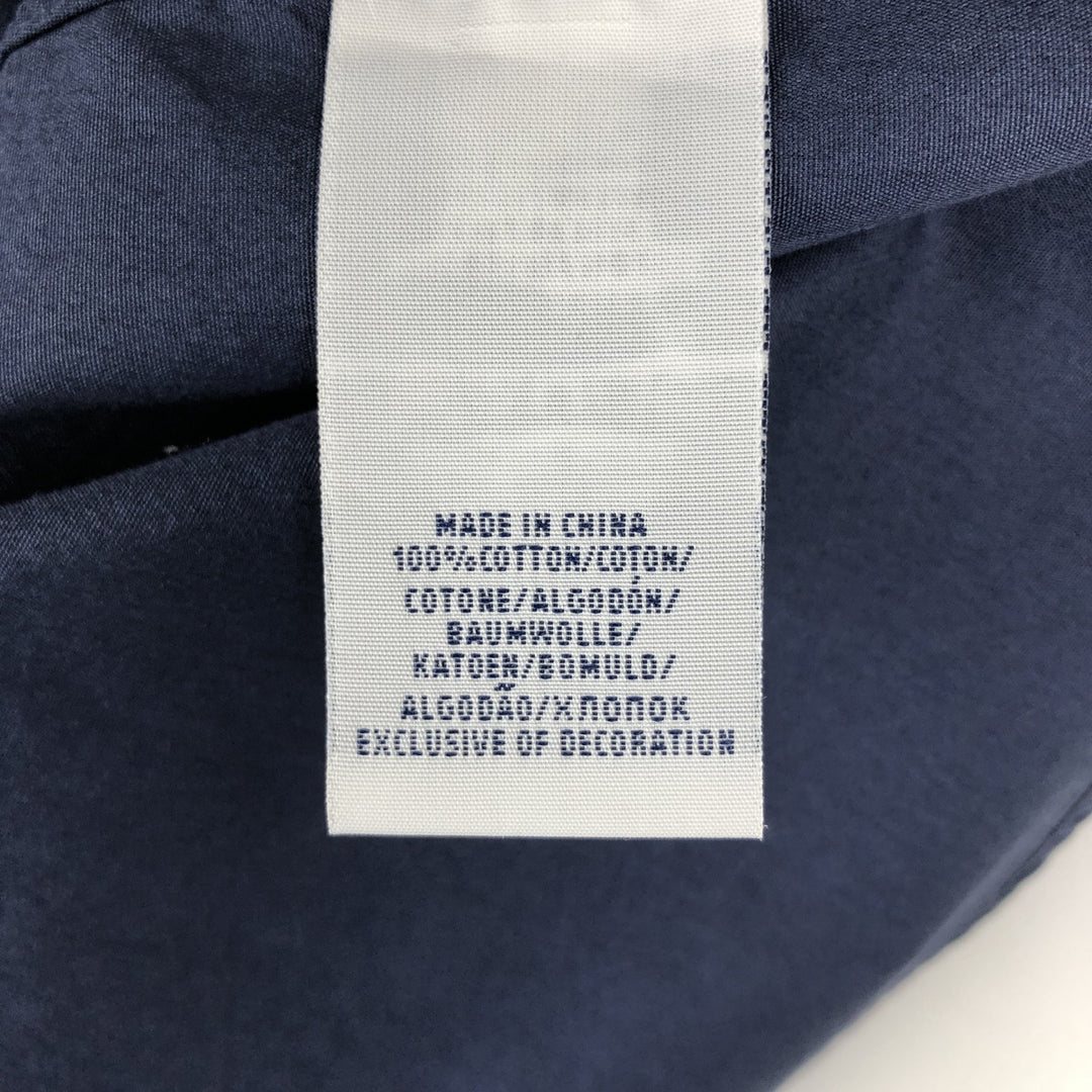Ralph Lauren POLO RALPH LAUREN CUSTOM FIT Short-Sleeve Button-Down Shirt, Men's Size L (approx.) cotton navy blue type Vintage Second Hand