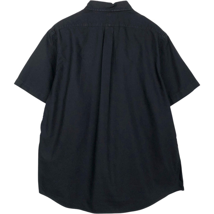 Ralph Lauren Classic Fit Short-Sleeve Button-Down Shirt, Men's Size XL (approx.) cotton black type Vintage Second Hand
