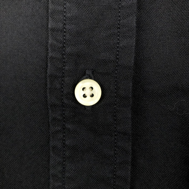 Ralph Lauren Classic Fit Short-Sleeve Button-Down Shirt, Men's Size XL (approx.) cotton black type Vintage Second Hand