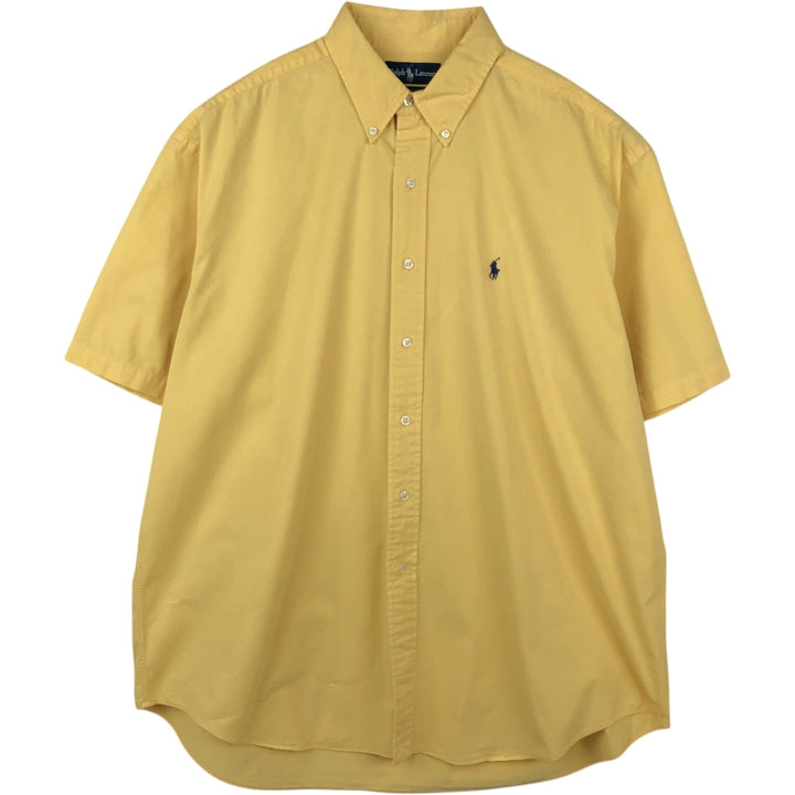 Ralph Lauren BLAKE short sleeve button down shirt, men's XL size cotton yellow type Vintage Second Hand
