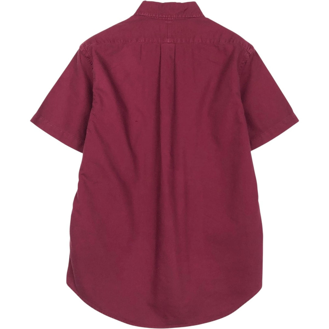 Ralph Lauren Classic Fit Short-Sleeve Button-Down Shirt, Men's Size M (approx.) cotton bordeaux Vintage Second Hand