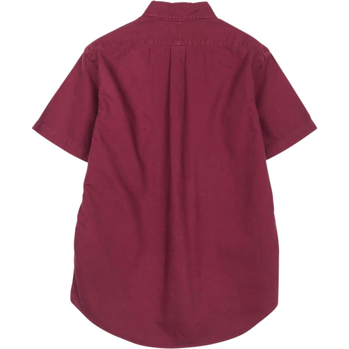Ralph Lauren Classic Fit Short-Sleeve Button-Down Shirt, Men's Size M (approx.) cotton bordeaux Vintage Second Hand