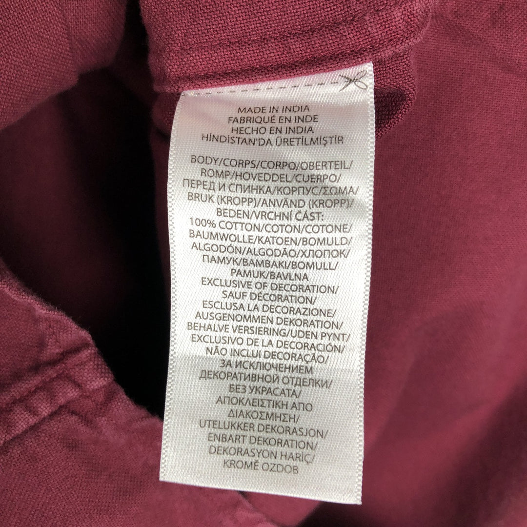 Ralph Lauren Classic Fit Short-Sleeve Button-Down Shirt, Men's Size M (approx.) cotton bordeaux Vintage Second Hand