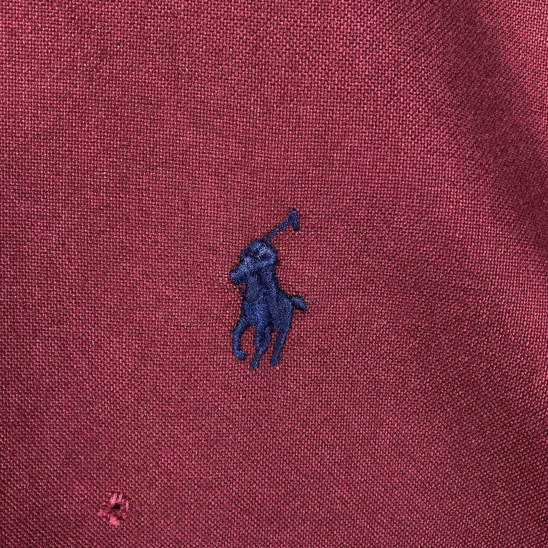 Ralph Lauren Classic Fit Short-Sleeve Button-Down Shirt, Men's Size M (approx.) cotton bordeaux Vintage Second Hand