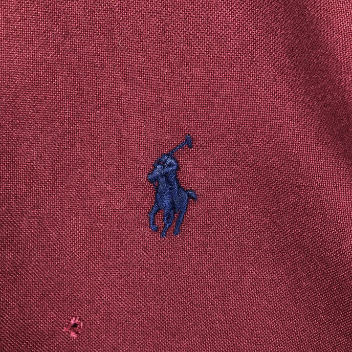 Ralph Lauren Classic Fit Short-Sleeve Button-Down Shirt, Men's Size M (approx.) cotton bordeaux Vintage Second Hand