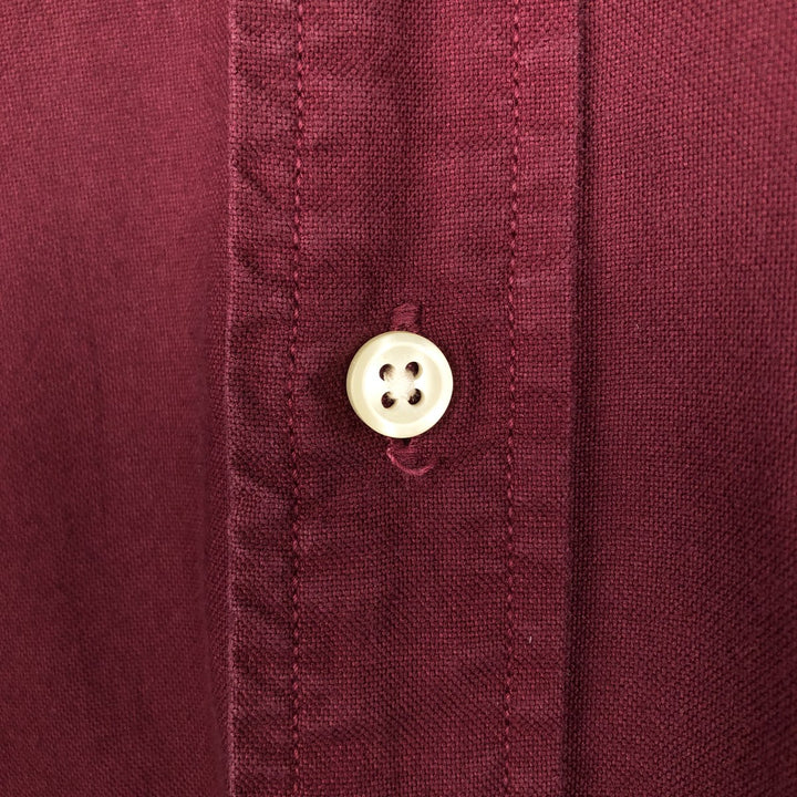 Ralph Lauren Classic Fit Short-Sleeve Button-Down Shirt, Men's Size M (approx.) cotton bordeaux Vintage Second Hand