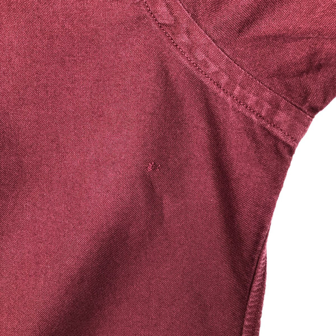Ralph Lauren Classic Fit Short-Sleeve Button-Down Shirt, Men's Size M (approx.) cotton bordeaux Vintage Second Hand