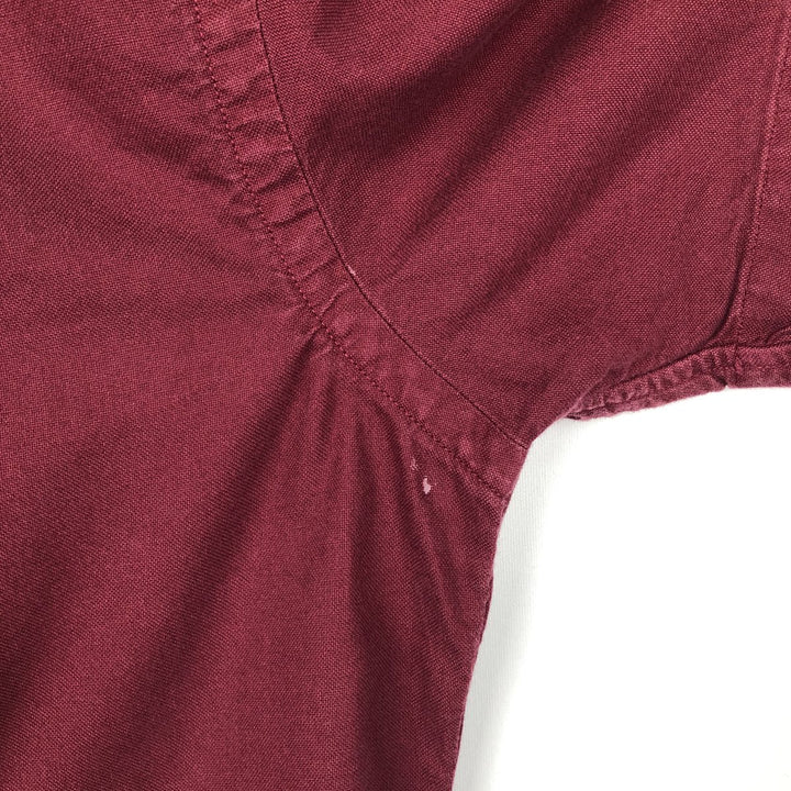 Ralph Lauren Classic Fit Short-Sleeve Button-Down Shirt, Men's Size M (approx.) cotton bordeaux Vintage Second Hand