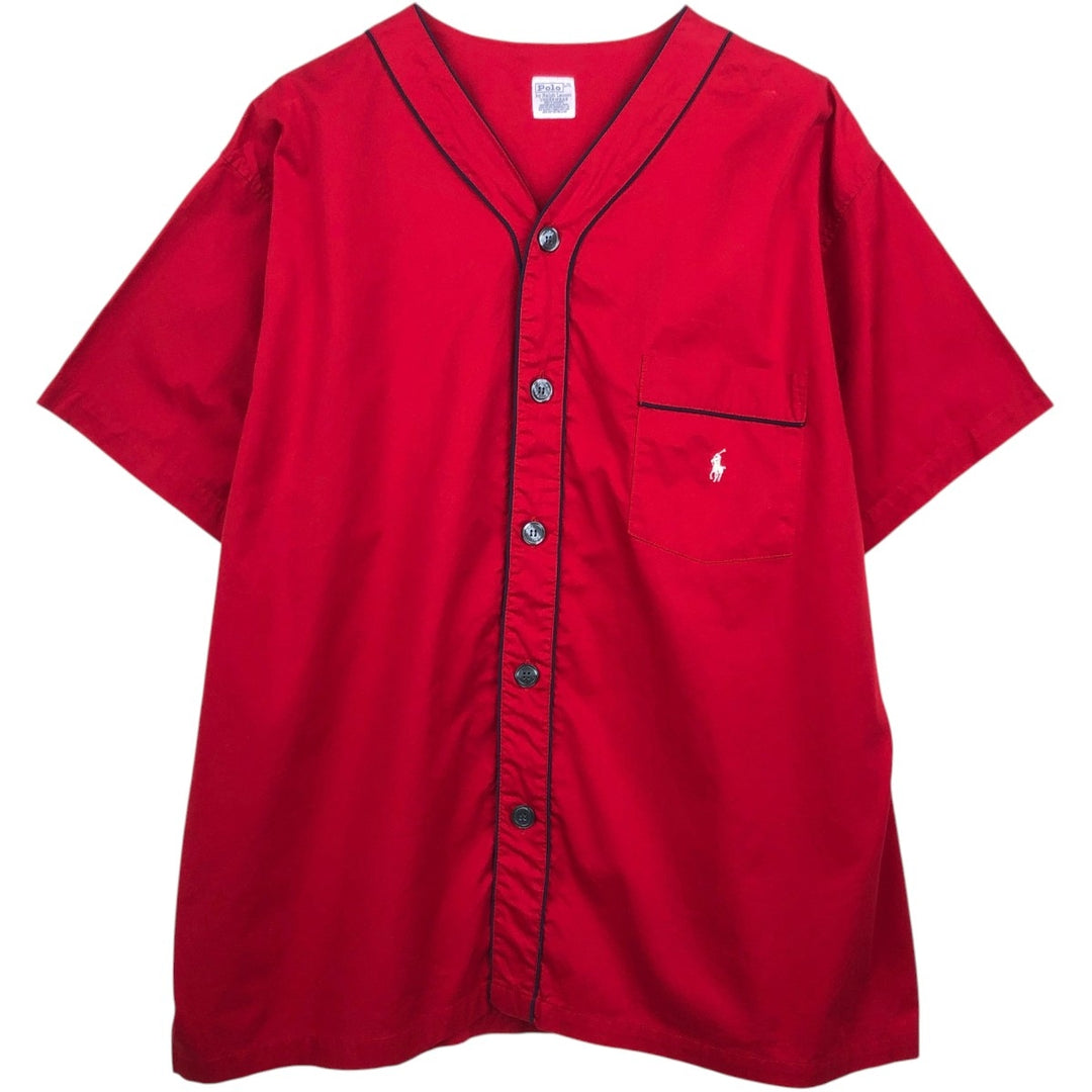 Ralph Lauren POLO by Ralph Lauren UNDERWEAR Game Shirt Baseball Shirt Men's XL (approx.) cotton red type Vintage Second Hand