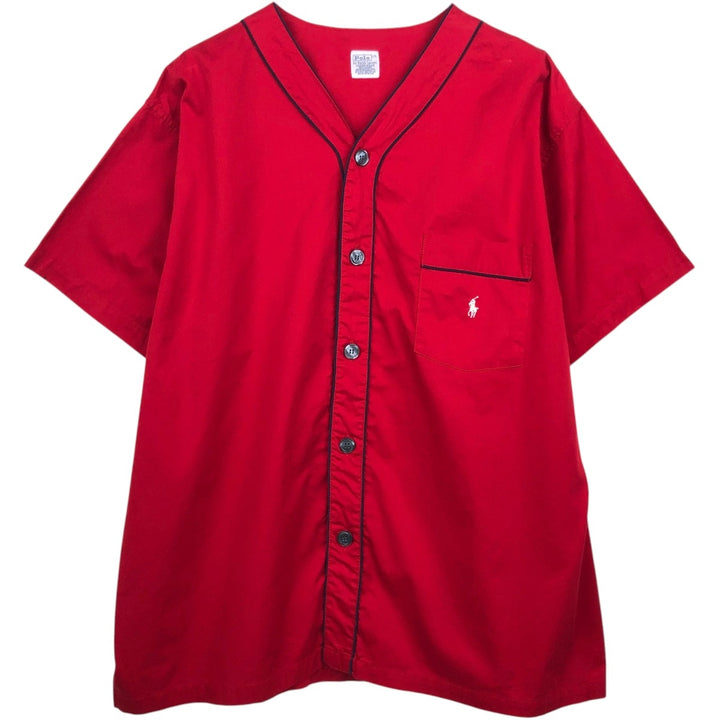 Ralph Lauren POLO by Ralph Lauren UNDERWEAR Game Shirt Baseball Shirt Men's XL (approx.) cotton red type Vintage Second Hand