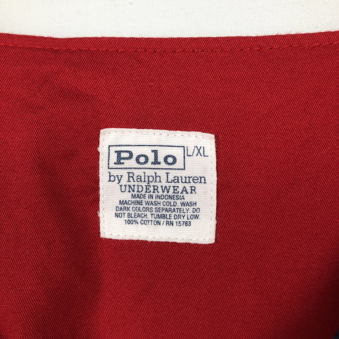Ralph Lauren POLO by Ralph Lauren UNDERWEAR Game Shirt Baseball Shirt Men's XL (approx.) cotton red type Vintage Second Hand