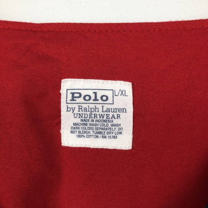 Ralph Lauren POLO by Ralph Lauren UNDERWEAR Game Shirt Baseball Shirt Men's XL (approx.) cotton red type Vintage Second Hand