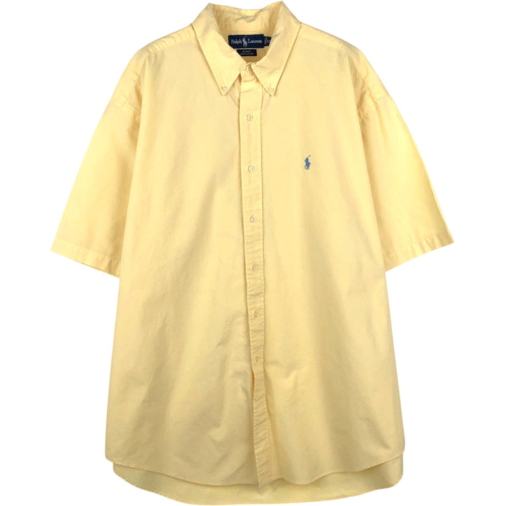 Ralph Lauren BLAKE short sleeve button down shirt, men's XL size cotton yellow type Vintage Second Hand