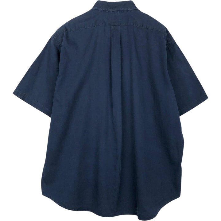 Ralph Lauren BLAIRE Short-Sleeve Button-Down Shirt, Men's XXL (approx.) cotton navy blue type Vintage Second Hand