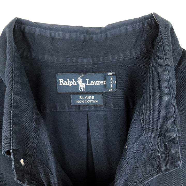 Ralph Lauren BLAIRE Short-Sleeve Button-Down Shirt, Men's XXL (approx.) cotton navy blue type Vintage Second Hand