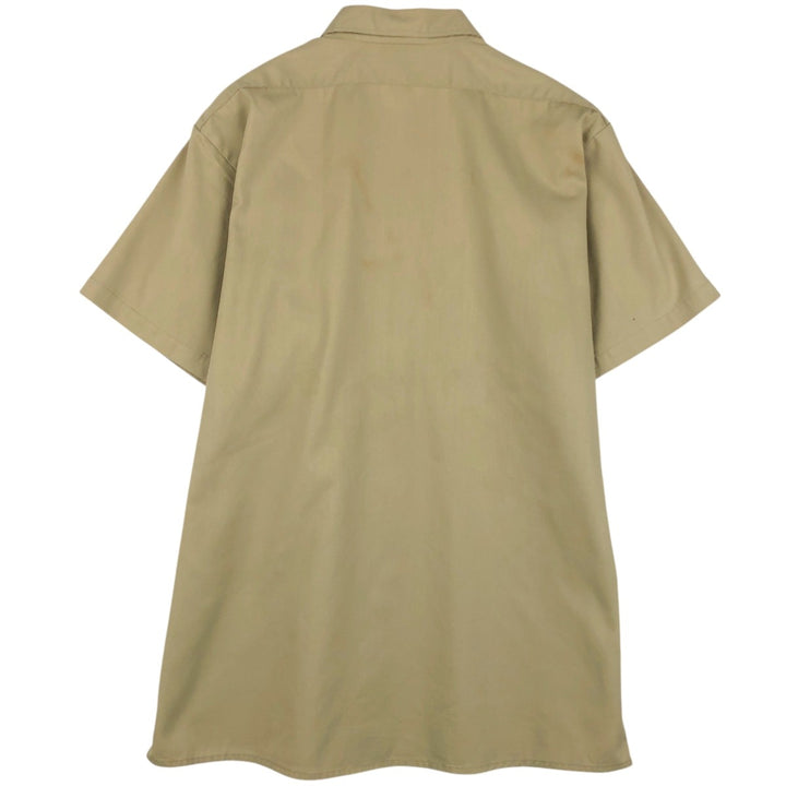 Dickies short-sleeved work shirt, boxy fit, made in USA, men's size XL. polyester Beige type Vintage Second Hand