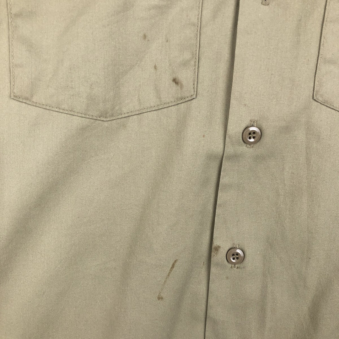 Dickies short-sleeved work shirt, boxy fit, made in USA, men's size XL. polyester Beige type Vintage Second Hand