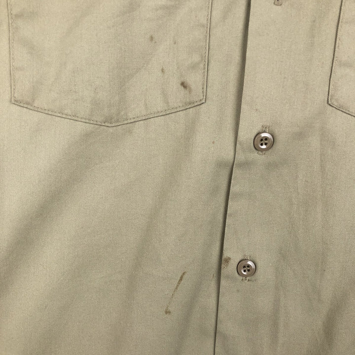 Dickies short-sleeved work shirt, boxy fit, made in USA, men's size XL. polyester Beige type Vintage Second Hand