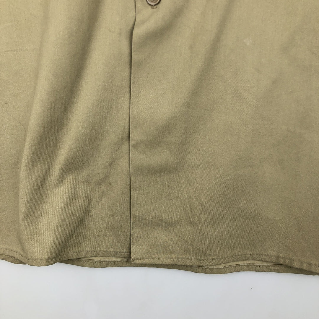 Dickies short-sleeved work shirt, boxy fit, made in USA, men's size XL. polyester Beige type Vintage Second Hand