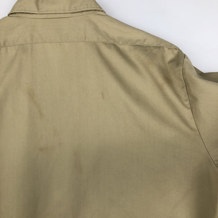 Dickies short-sleeved work shirt, boxy fit, made in USA, men's size XL. polyester Beige type Vintage Second Hand