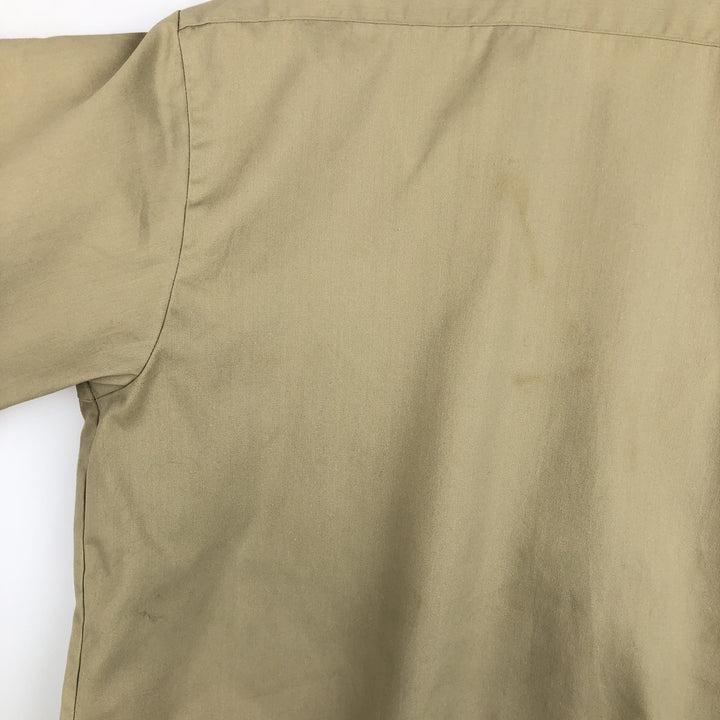 Dickies short-sleeved work shirt, boxy fit, made in USA, men's size XL. polyester Beige type Vintage Second Hand