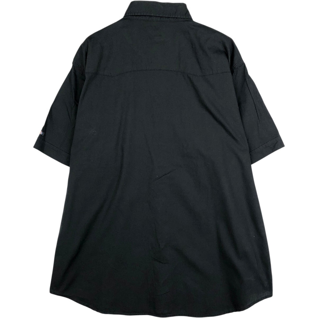 Dickies short sleeve work shirt, men's size L cotton black type Vintage Second Hand