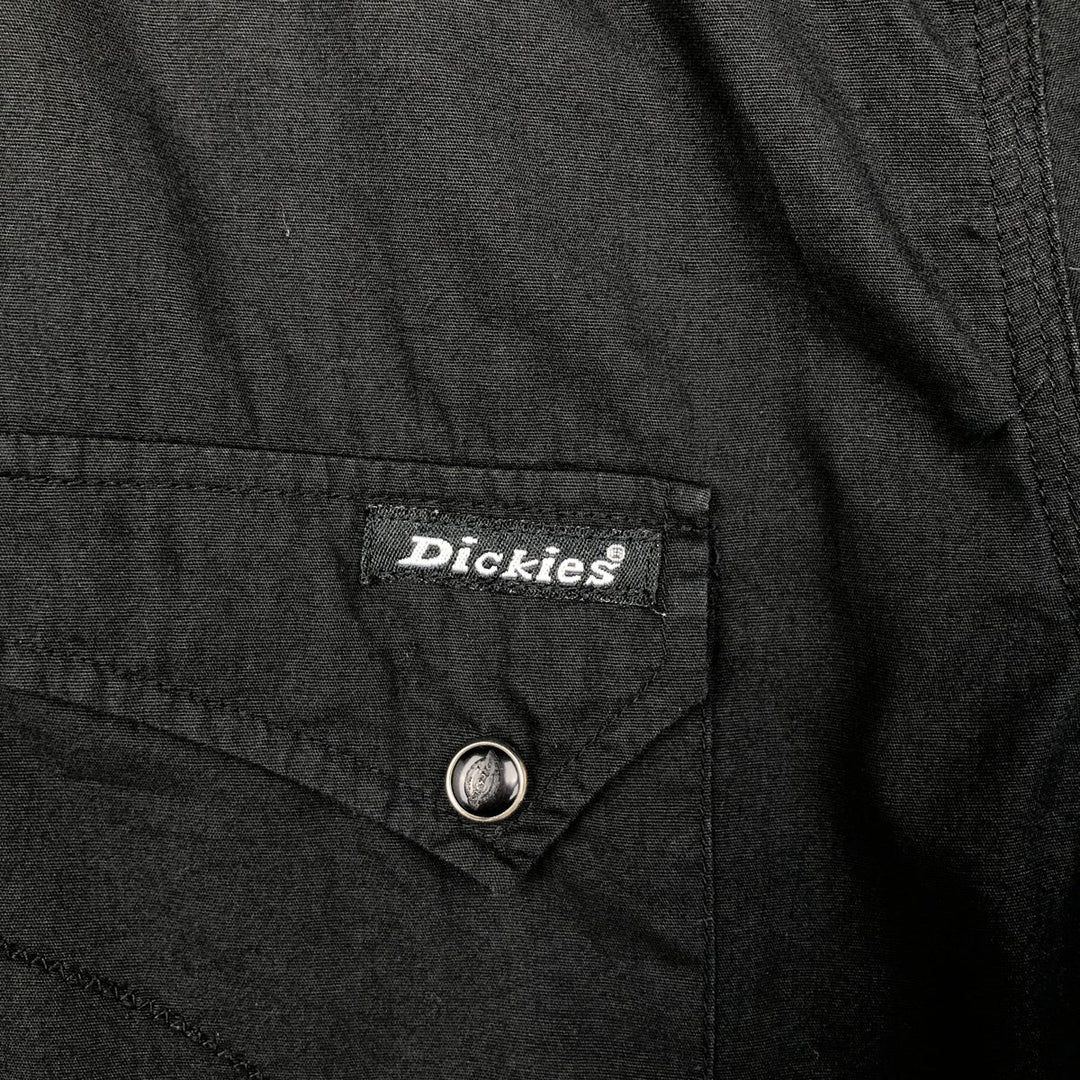 Dickies short sleeve work shirt, men's size L cotton black type Vintage Second Hand
