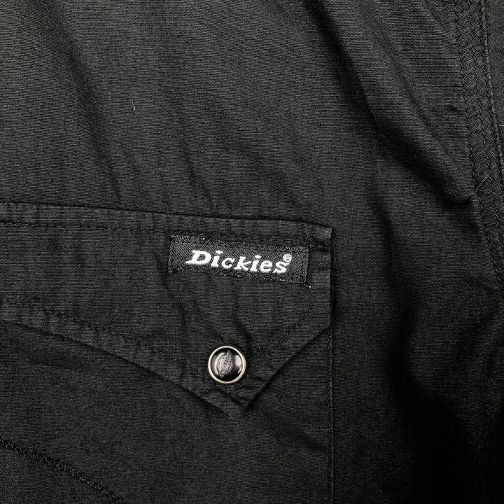 Dickies short sleeve work shirt, men's size L cotton black type Vintage Second Hand